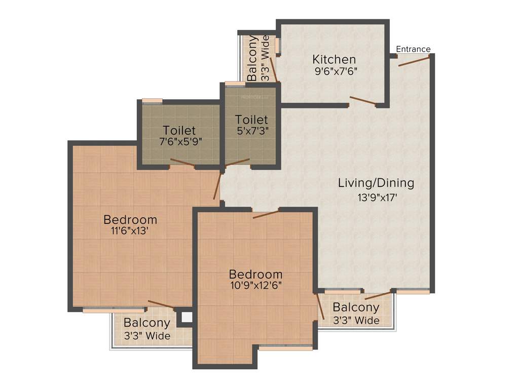 Omaxe Panache Homes Galaxy (2BHK+2T (1,065 sq ft) 1065 sq ft)