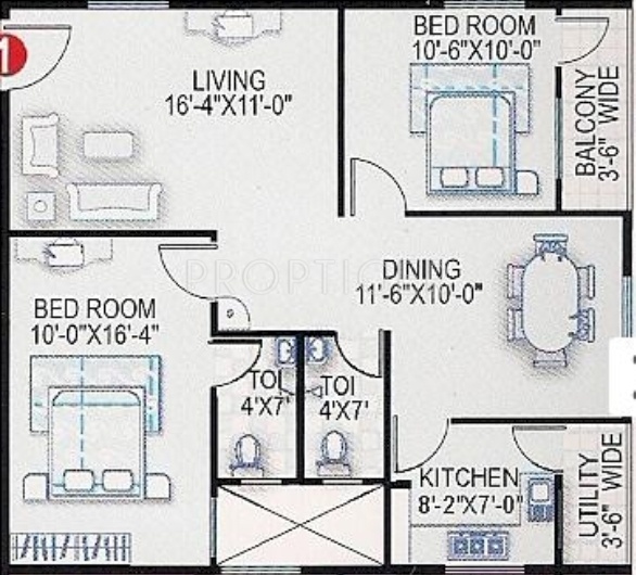 Paras group Mane (2BHK+2T (840 sq ft) 840 sq ft)