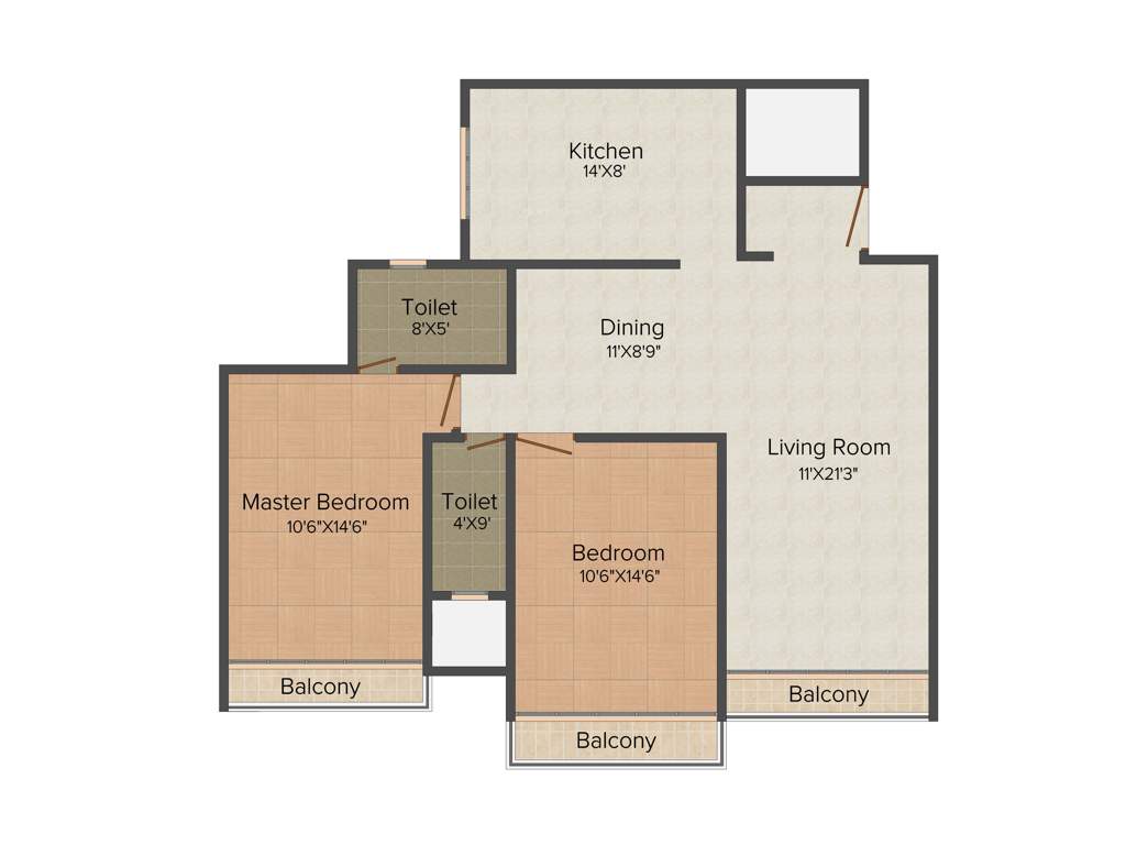 Paranjape Royal Court (2BHK+2T (871 sq ft) 871 sq ft)