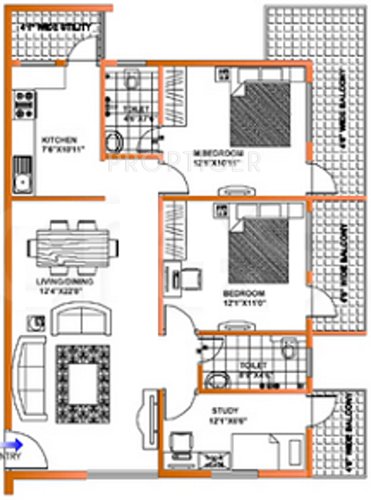 Shanders Splendour (2BHK+2T (1,240 sq ft) 1240 sq ft)
