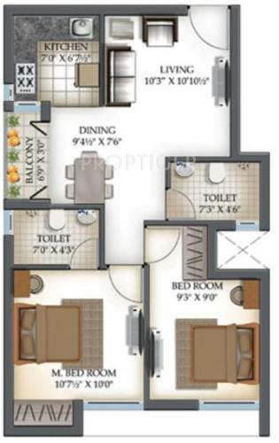 Ranga Azhal (2BHK+2T (765 sq ft) 765 sq ft)