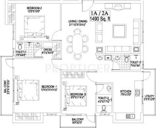 India The Sangita Alayam (3BHK+3T (1,490 sq ft) 1490 sq ft)