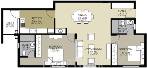 Skanda Sukriti (2BHK+2T (1,315 sq ft) 1315 sq ft)