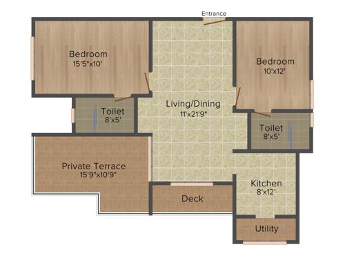  Tulive Urbanville (2BHK+2T (1,036 sq ft) 1036 sq ft)