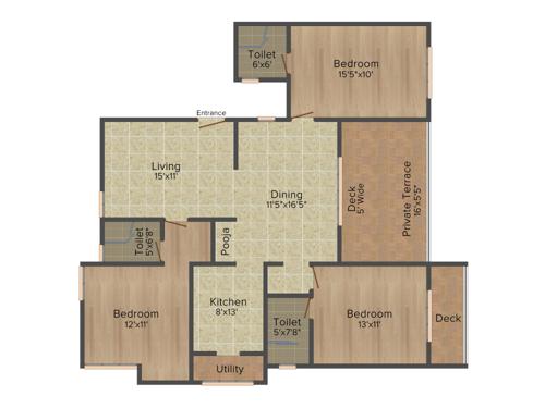  Tulive Urbanville (3BHK+3T (1,255 sq ft) 1255 sq ft)