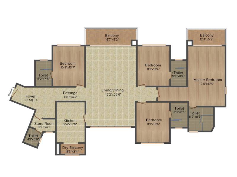 Godrej Serenity (4BHK+5T (1,926 sq ft) + Servant Room 1926 sq ft)