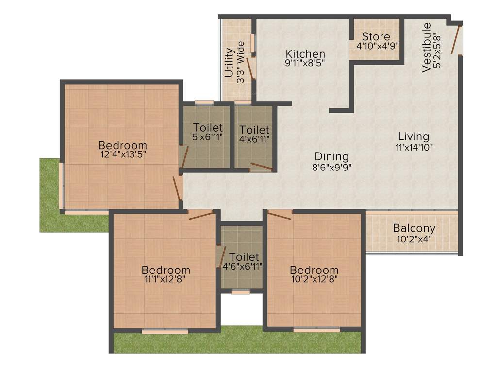 Chanchal Saransh Ambience (3BHK+3T (1,845 sq ft) 1845 sq ft)