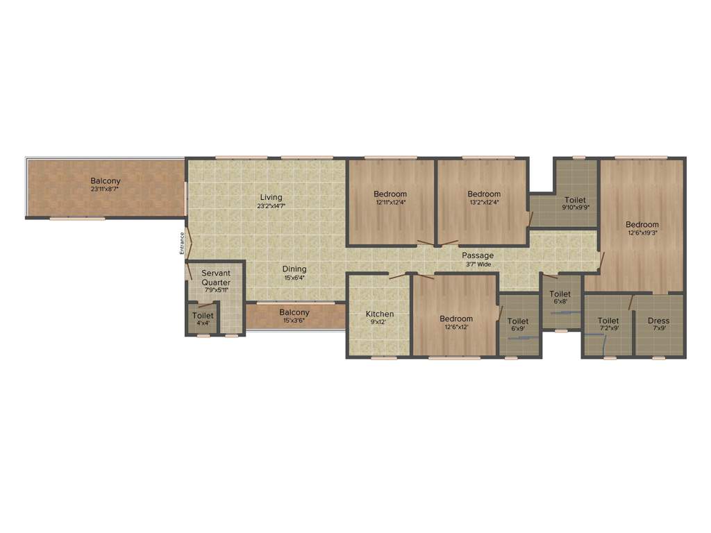 Ideal Ideal Exotica (4BHK+4T (3,170 sq ft)   Servant Room 3170 sq ft)