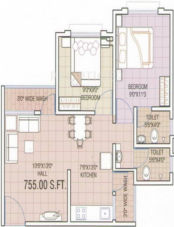 Ostwal Wonder City (2BHK+2T (755 sq ft) 755 sq ft) Ostwal Wonder City (2BHK+2T (755 sq ft) 755 sq ft)