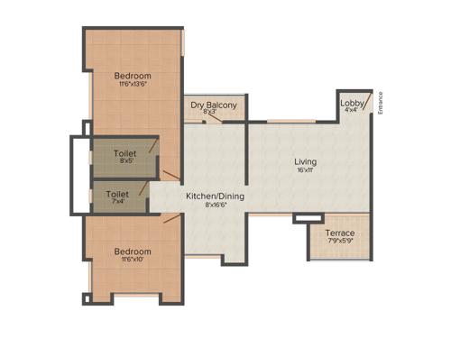 Parge Vivaan (2BHK+2T (994 sq ft) 994 sq ft)