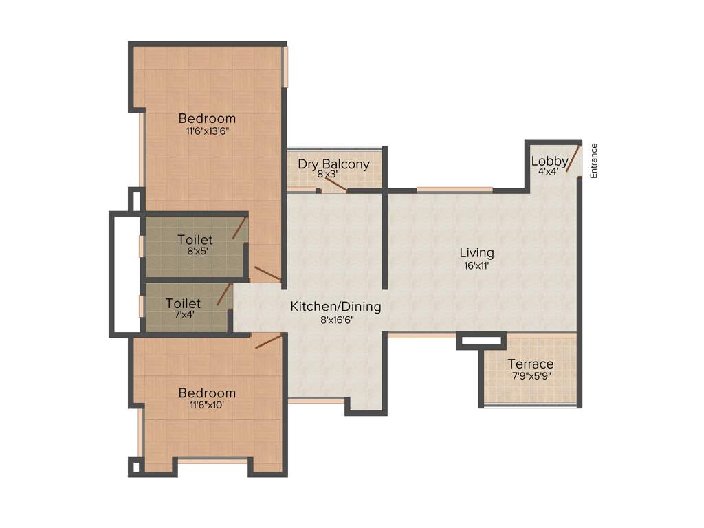 Parge Vivaan (2BHK+2T (994 sq ft) 994 sq ft)