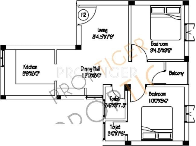 Pappas Prakash Flats (2BHK+2T (1,000 sq ft) 1000 sq ft)