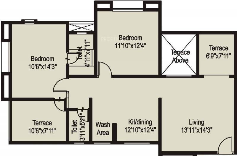 Creative Eclectica Homes (2BHK+2T (988 sq ft) 988 sq ft)