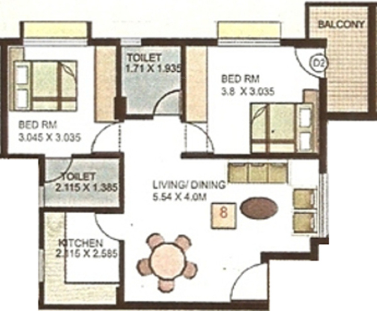 Jai Bhuvan HSR Trinity (2BHK+2T (1,090 sq ft) 1090 sq ft)