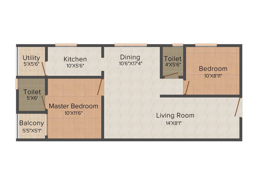 Modi Emerald Heights (2BHK+2T (947 sq ft) 947 sq ft) Modi Emerald Heights (2BHK+2T (947 sq ft) 947 sq ft)