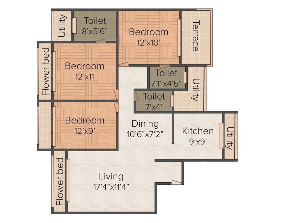 Mahaavir Universal Darpan 3BHK+3T (1,585 sq ft)