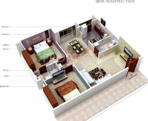 Pace Pace Pantheon Floor Plan (2BHK+2T)