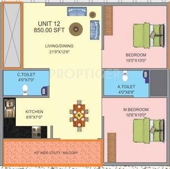 Prabhavathi Plasma (2BHK+2T (850 sq ft) 850 sq ft)