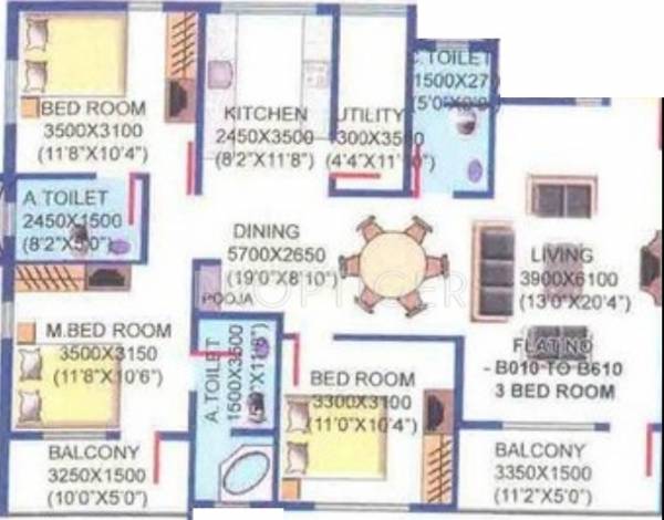 GM Property Developers Orchid (3BHK+3T (2,286 sq ft)   Pooja Room 2286 sq ft)