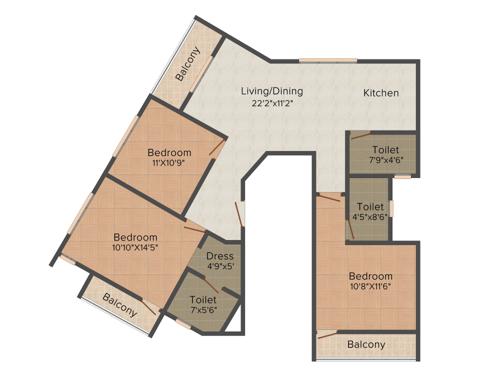 Mounthill Breeze (3BHK+3T (1,672 sq ft) 1672 sq ft)