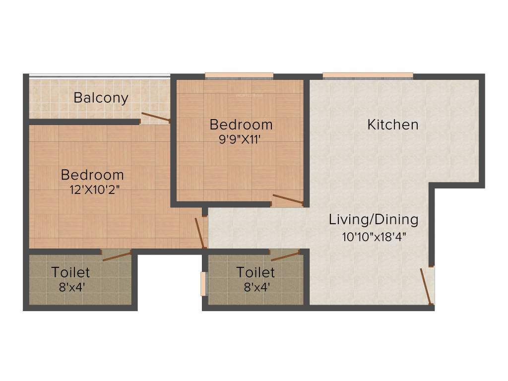 Mounthill Breeze (2BHK+2T (904 sq ft) 904 sq ft)