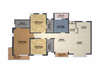 Mahindra Aqualily (3BHK+3T (1,947 sq ft) Study Room 1947 sq ft) Mahindra Aqualily (3BHK+3T (1,947 sq ft) Study Room 1947 sq ft)