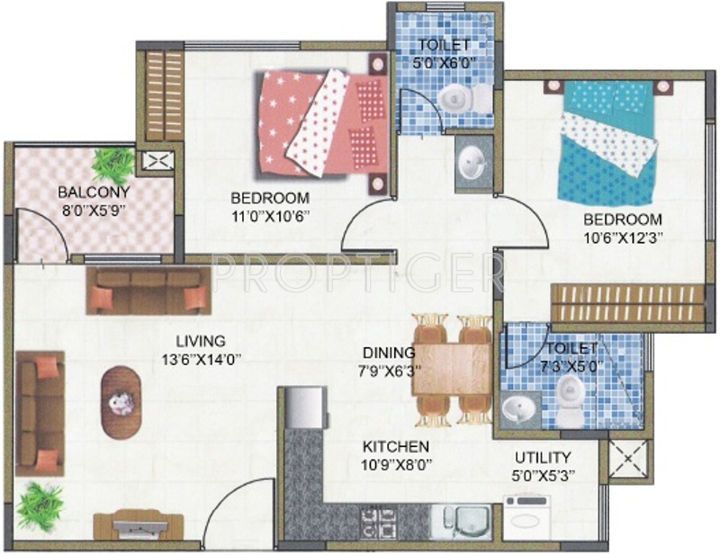 Nandi Housing Retreat (2BHK+2T (1,030 sq ft) 1030 sq ft)
