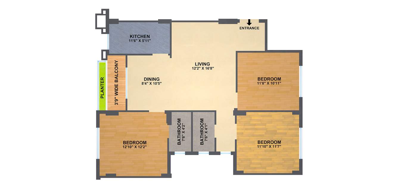 Sugam Sudhir (3BHK+2T (1,360 sq ft) 1360 sq ft)
