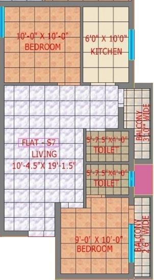 CC Emperor House (2BHK+2T (1,031 sq ft) 1031 sq ft)