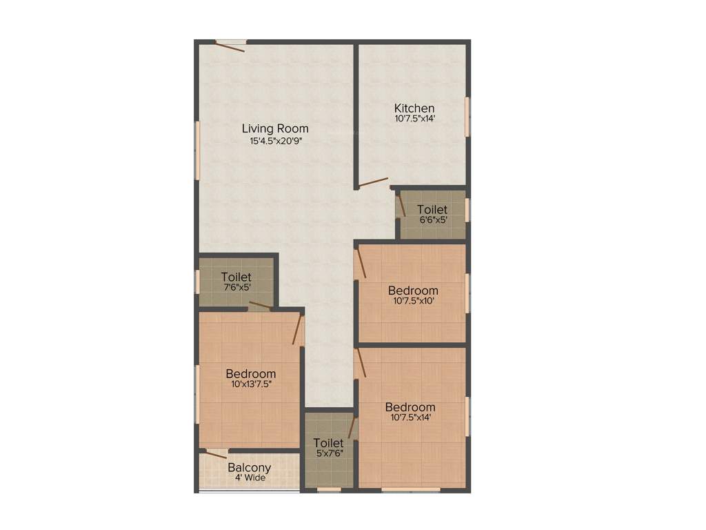 Landmark Pristine (3BHK+2T (1,590 sq ft) 1590 sq ft)