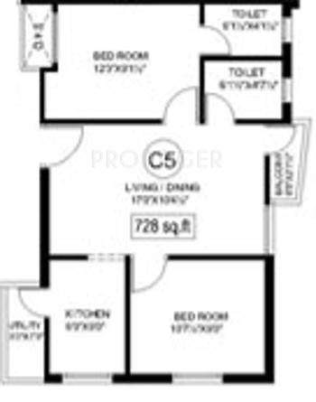 Antony The Orchard (2BHK+2T (728 sq ft) 728 sq ft)