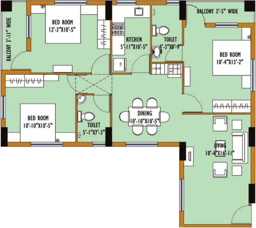 Srijan Greenfield City Elite (3BHK+2T (1,323 sq ft) 1323 sq ft) Srijan Greenfield City Elite (3BHK+2T (1,323 sq ft) 1323 sq ft)