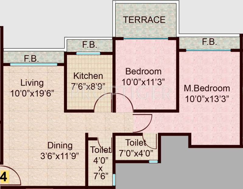 Lok Dhara (2BHK+2T (970 sq ft) 970 sq ft)