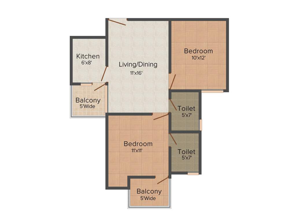 Vasu Fortune Residency (2BHK+2T (945 sq ft) 945 sq ft)