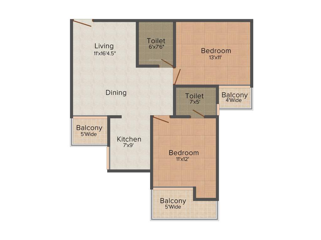 Vasu Fortune Residency (2BHK+2T (1,150 sq ft) 1150 sq ft)