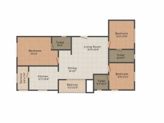 Ganga Ishana Apartments (3BHK+3T (1,823 sq ft) 1823 sq ft) Ganga Ishana Apartments (3BHK+3T (1,823 sq ft) 1823 sq ft)