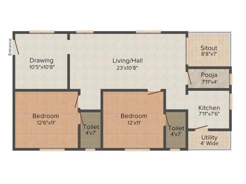 Lahari Bharathi (2BHK+2T (1,215 sq ft) + Pooja Room 1215 sq ft)