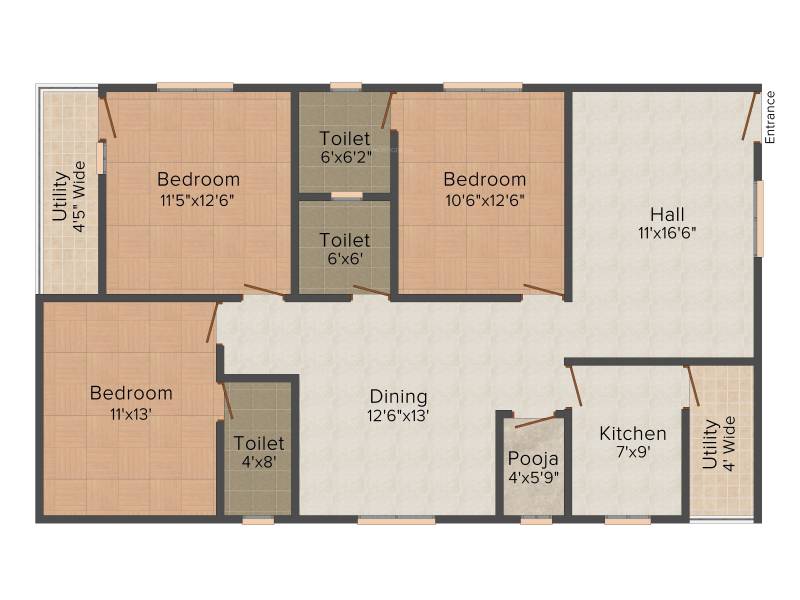 Lahari Bharathi (3BHK+3T (1,475 sq ft) + Pooja Room 1475 sq ft)