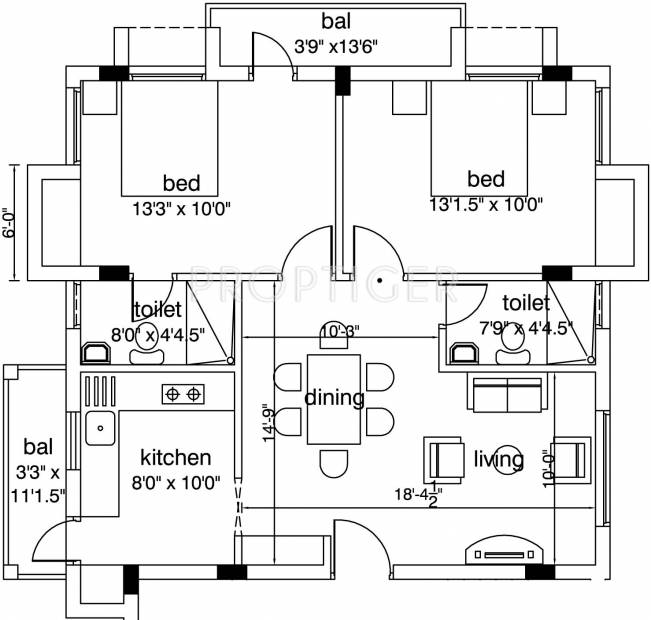 Irasi Iniyaham Apartment (2BHK+2T (950 sq ft) 950 sq ft)