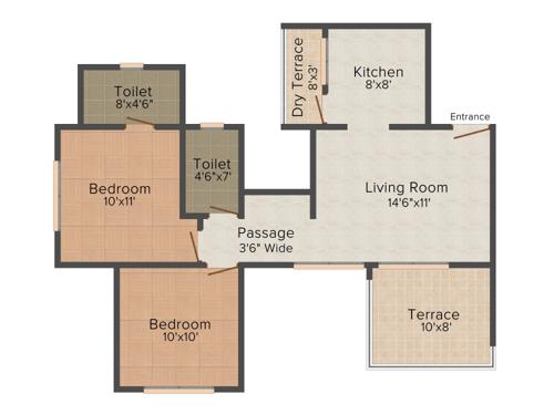 Anandtara Olive Orchard (2BHK+2T (797 sq ft) 797 sq ft)