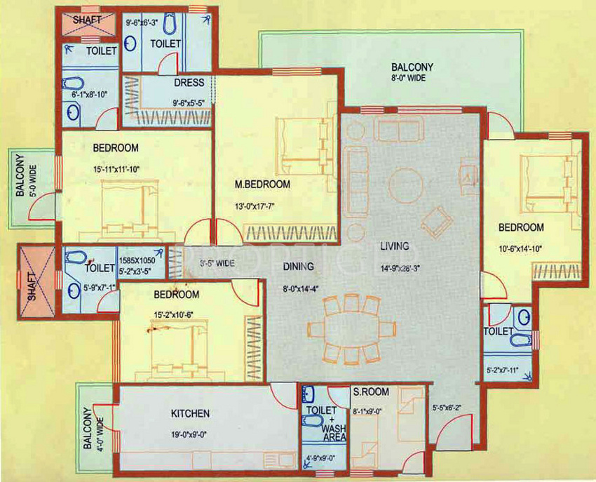 DLF Westend Heights (4BHK+5T (2,700 sq ft) Servant Room 2700 sq ft) DLF Westend Heights (4BHK+5T (2,700 sq ft) Servant Room 2700 sq ft)