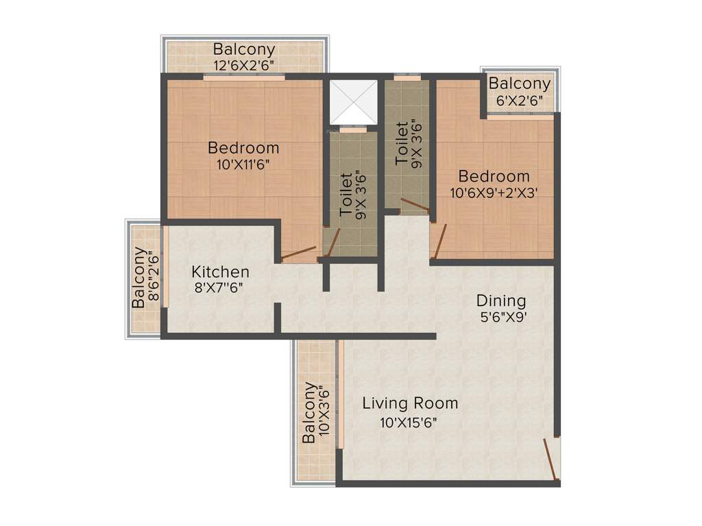 Ostwal Ostwal Pride (2BHK+2T (1,045 sq ft) 1045 sq ft)