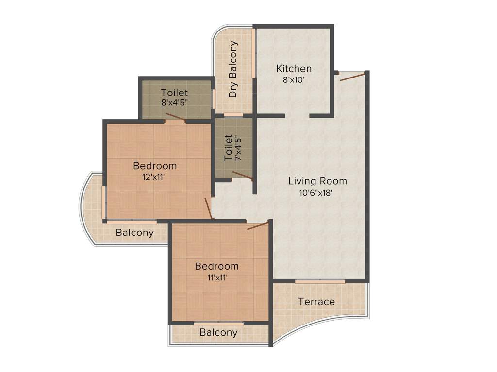 Bombay Kritika Jewels (2BHK+2T (1,250 sq ft) 1250 sq ft)