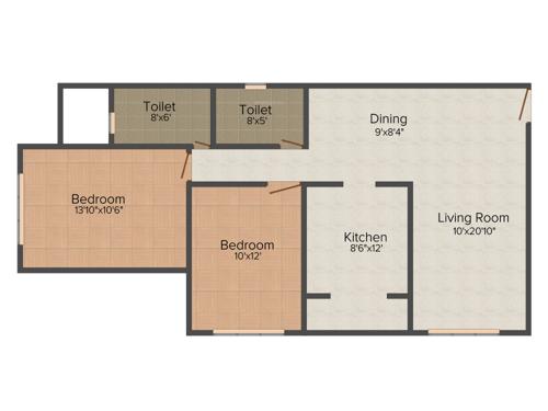 Kabra Christina (2BHK+2T (1,150 sq ft) 1150 sq ft)