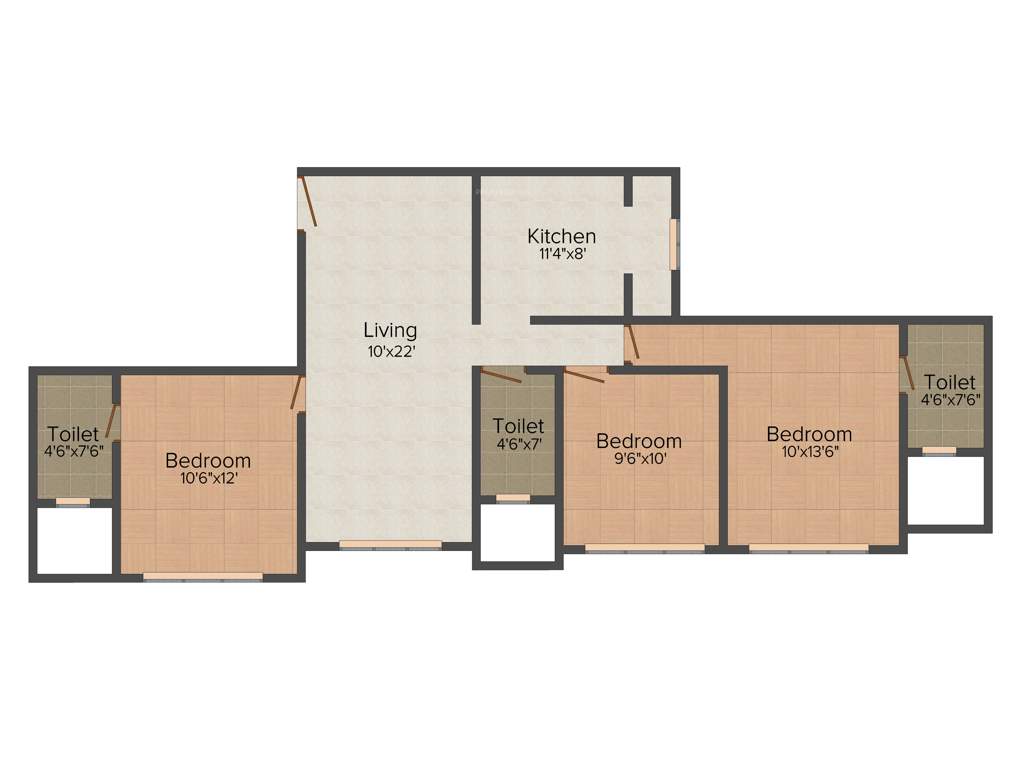 Kabra Christina (3BHK+3T (1,400 sq ft) 1400 sq ft)