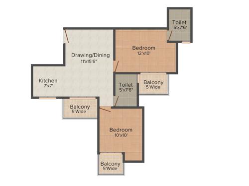 NewTech La Galaxia (2BHK+2T (895 sq ft) 895 sq ft)