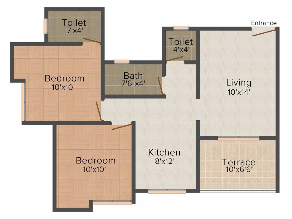 WS Developers Srushti Regency 2BHK+1T (780 sq ft)