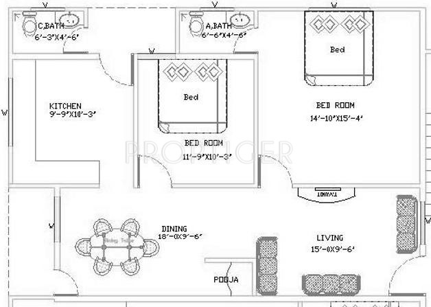 i1 Sai Homes (2BHK+2T (1,200 sq ft) 1200 sq ft)