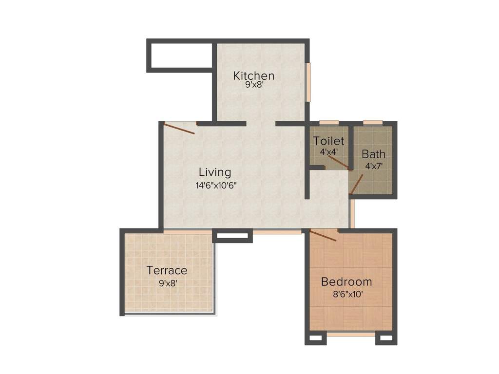 Kamalraj Group Datta Vihar 1BHK+1T (628 sq ft)