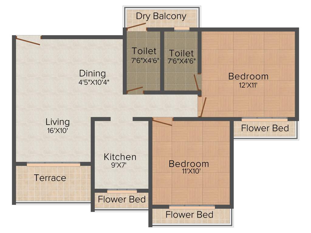 Satyam Majestic (2BHK+2T (1,150 sq ft) 1150 sq ft)